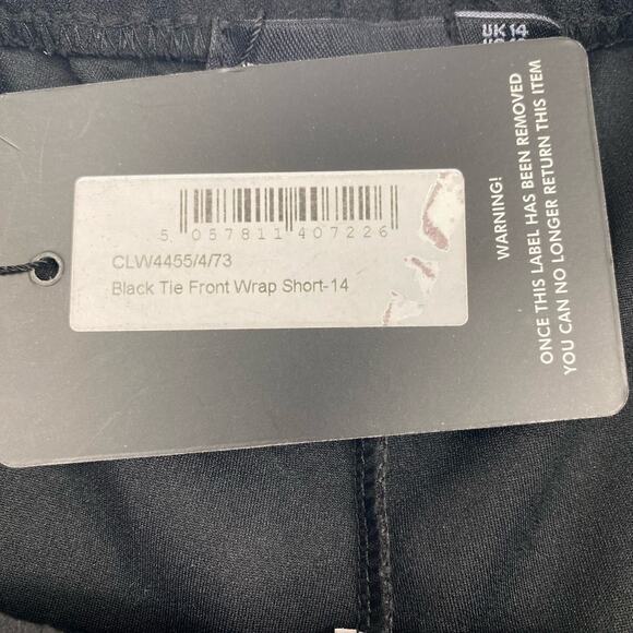 Pretty Little Things Wrap Shorts Black Tie Front Dress Womens NWT US 10 - Picture 8 of 10